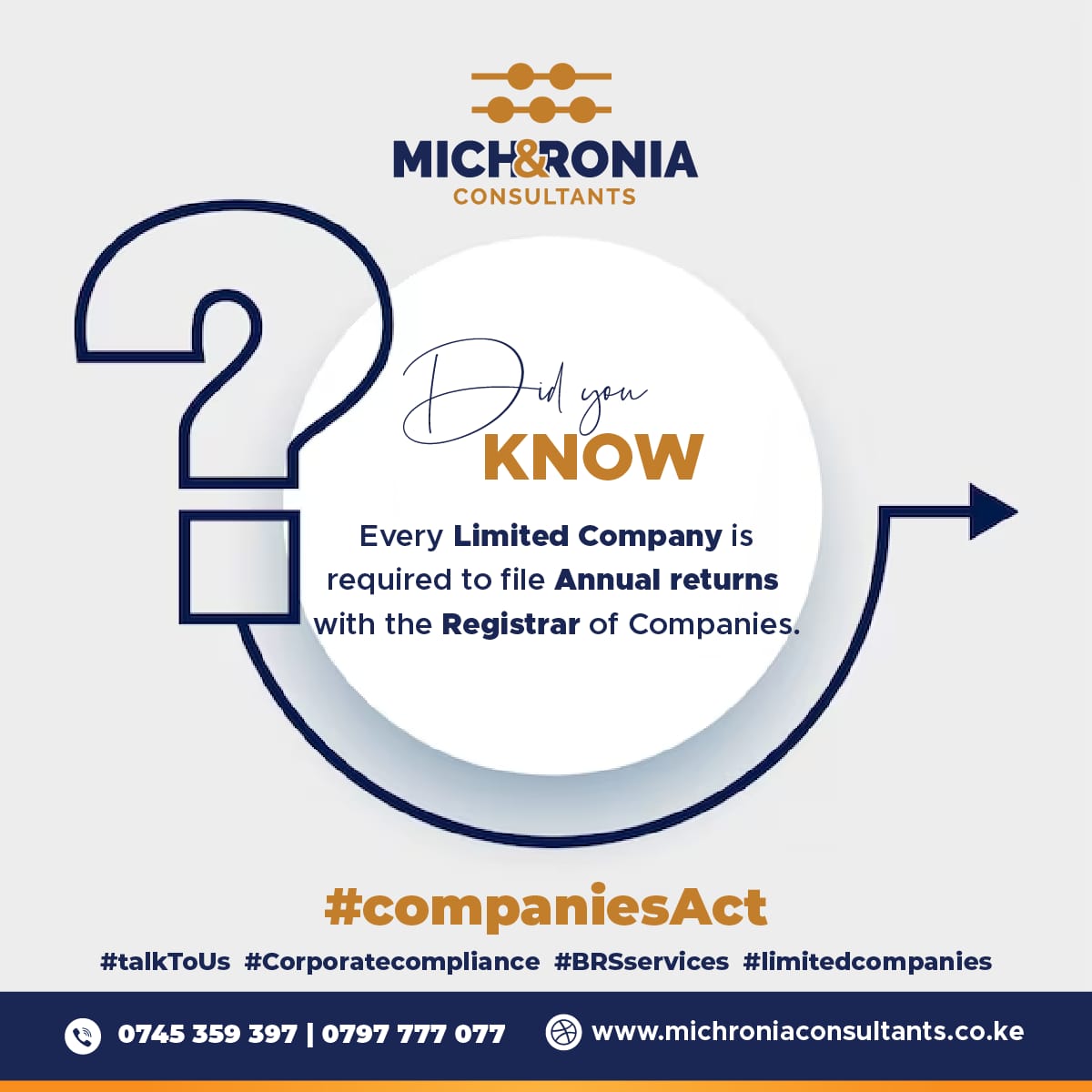 Return filing with the Registrar of Companies -0745 359397 Mich&Ronia Consultants